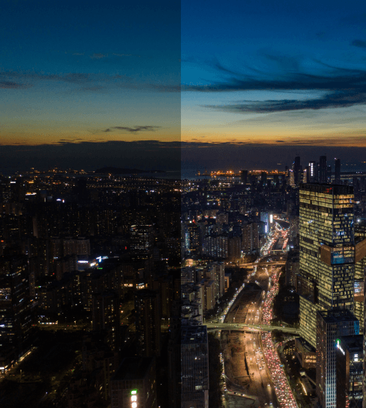 Imagens comparativas do mesmo local porém com iluminações bem distintas, com o intuito de realizar uma comparação entre imagens