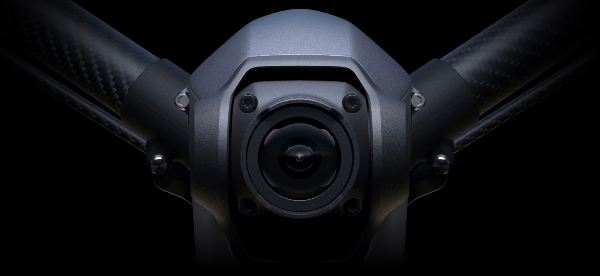 Imagem frontal do drone focado em sua câmera