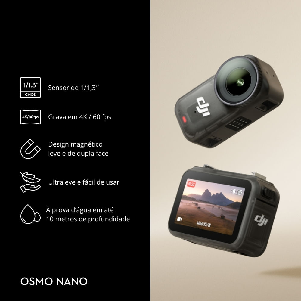 Câmera de Ação DJI Osmo Nano (128GB) BR - DJI216 - DJI Brasil